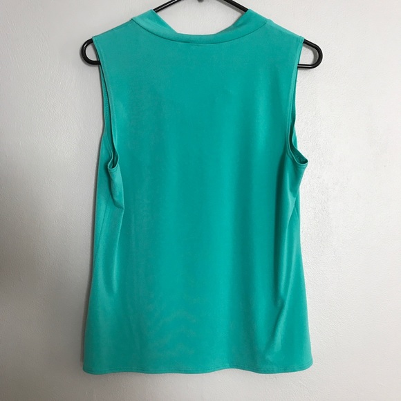 New York & Company Teal Sleeveless Top - Picture 2 of 5